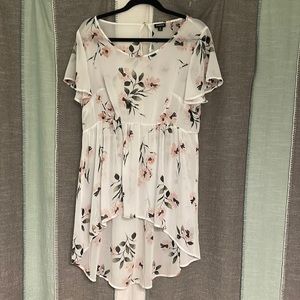 Sheer white floral blouse